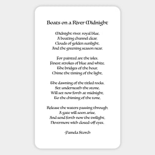 Boats on a River Midnight Poem Magnet